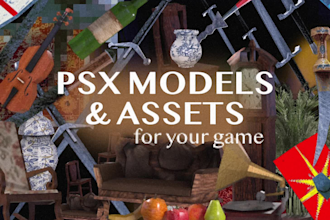 make psx, ps1, ps2 and lowpoly style models and assets for game