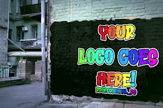 make a video of a graffiti wall with your logo or image