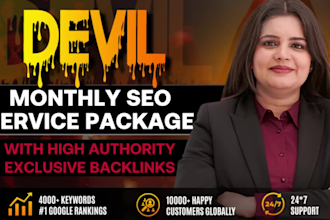 devil white hat monthly off page SEO service package with high quality backlinks