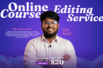 do video editing for online course training video educational course content