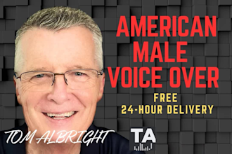 record a warm, friendly, upbeat, american male voice over