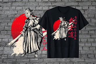 do japanese tshirt design or anime vector graphic custom t shirt design for you