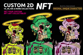 vectorize hand drawing or sketch to digital art illustration 2d nft