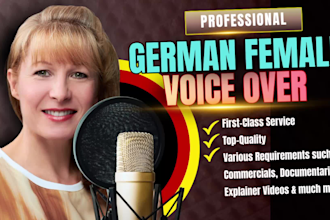 record a warm german female voice over for explainer videos and storytelling