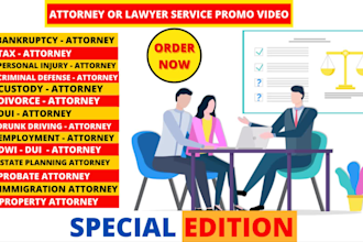 do attorney or lawyer or tax accountant service short ads promo video
