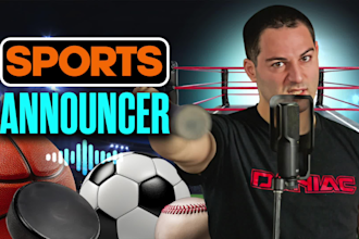 be your sports announcer, espn style male voice over
