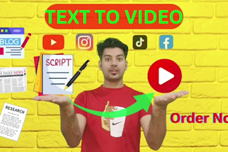convert text, article or blog into a stunning video with voice over