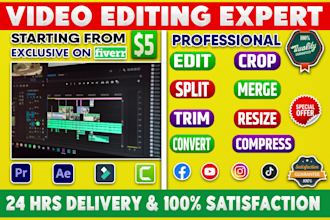 edit, crop, split, merge, trim, resize, convert, or compress videos