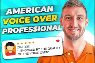 record a clear professional deep engaging american english male voiceover