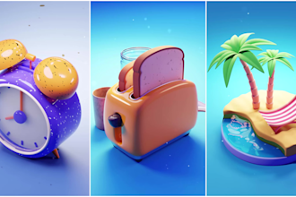 make professional 3d animations for website landing pages