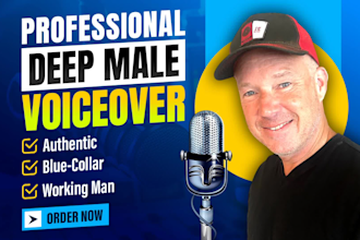 record a deep male blue collar working man voice over home depot style