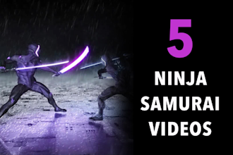 make ninja samurai gaming logo intro video animation