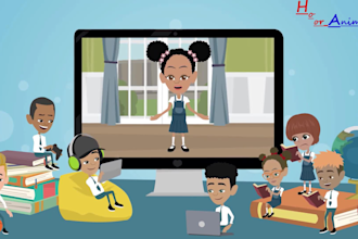 create custom kids learning, nursery rhymes, and kid story 2d animation videos