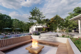 design your garden, backyard, patio, terrace  3d realistic landscape
