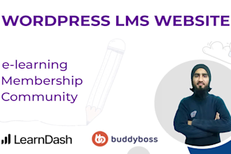build wordpress lms website or membership site with learndash tutorlms buddyboss