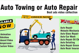 create the best  car towing service ads video for promoting your business