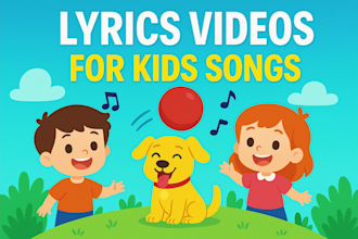 create fun and colorful lyrics videos for kids songs