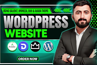 design a modern wordpress website using salient, impreza, divi, or avada themes