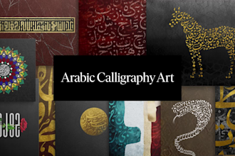 professional, arabic, islamic, persian calligraphy poster