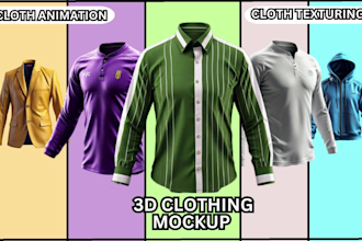 do 3d cloth animation, 3d clothing mockup, 3d fashion, cloth animation in clo3d