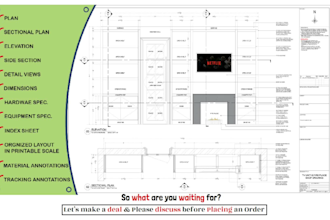 do furniture details, shop drawings, millwork drawings