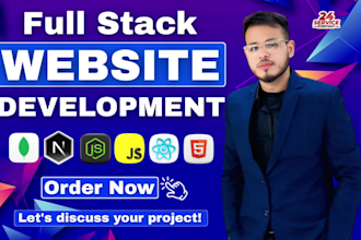 build full stack website development as backend, front end developer