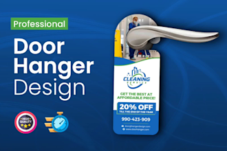 design door hanger, rack card, postcard or dl flyer in 12hrs
