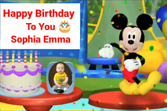 make personalized happy birthday greetings from mickey mouse