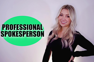 be your american female video spokesperson in HD