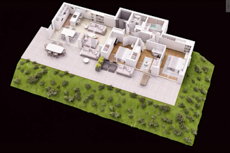 create 3d floor plans of houses, apartments and retail shops
