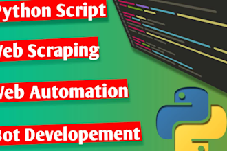 do python scripting, coding, web automation, and scraping