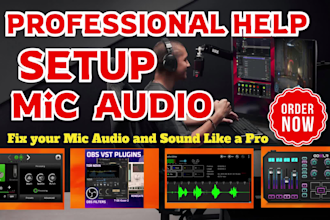 help connect microphone adjust settings  as an audio engineer