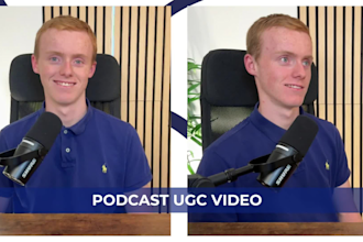 create a premium podcast ugc video ad in my podcast studio