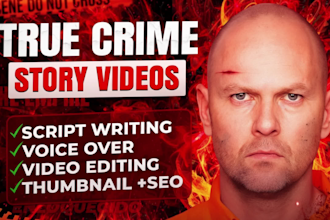 create true crime story youtube videos, faceless video editing for crime channel