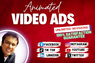 create animated instagram, tiktok, youtube, facebook or linkedin video ads