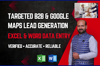 do targeted b2b and google maps lead generation with data entry