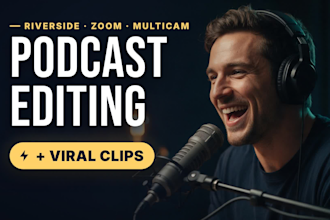 do multi camera podcast video editing and podcast clips for riverside or zoom