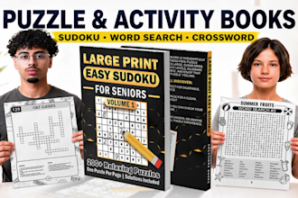 design professional puzzle and activity books for KDP
