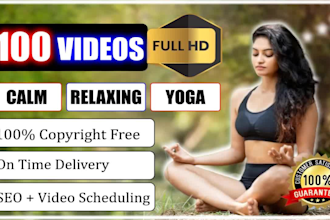 provide 100 meditation music videos for youtube with channel SEO