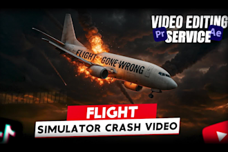 create realistic plane crash flight simulator video