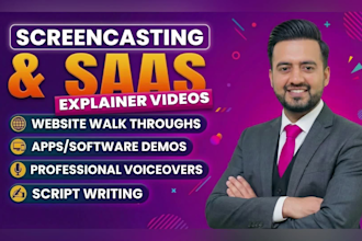 create screencast tutorial and  saas demo video