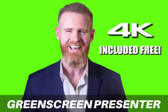 be your energetic bearded 4k green screen video spokesperson