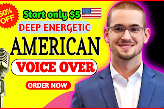 record ai male voice over in american english