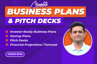 develop investor ready business plan, pitch deck, and financial plan