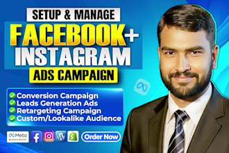 setup and manage facebook ads campaigns, instagram ads, meta marketing
