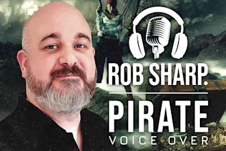 record a dramatic pirate voice over narration