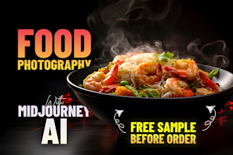 do extremely realistic food photography using midjourney ai