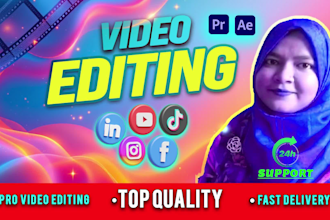 do professional video edit, youtube video editing for you
