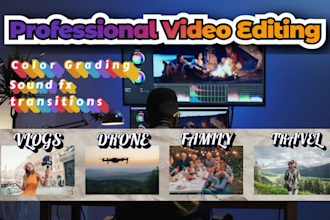 be your travel, family and vlog  editor for youtube videos