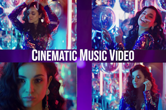 create a 4k cinematic lyric video or music video